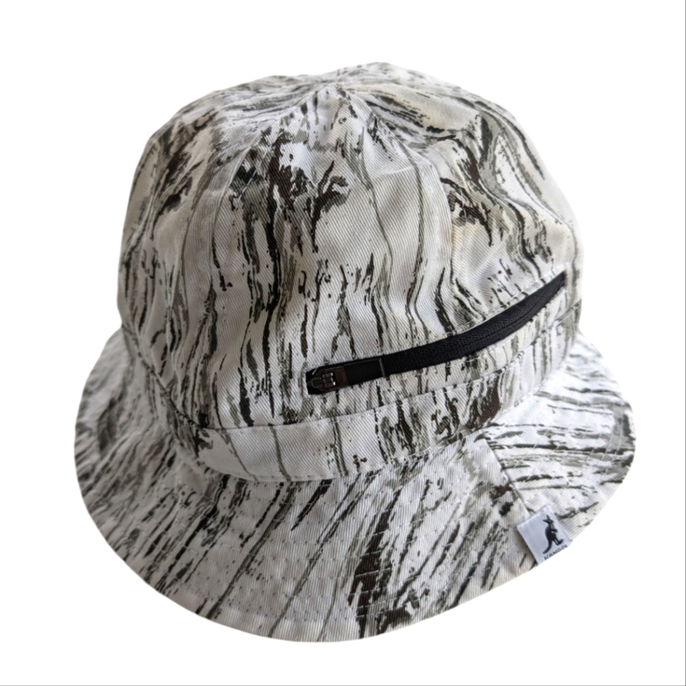 Kangol Black And White Cotton Bucket Hat Size Medium